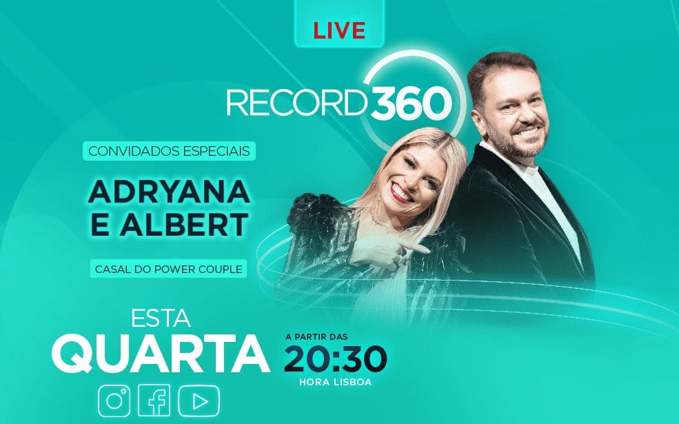 Adryana e Albert são os convidados do ‘Record 360’
